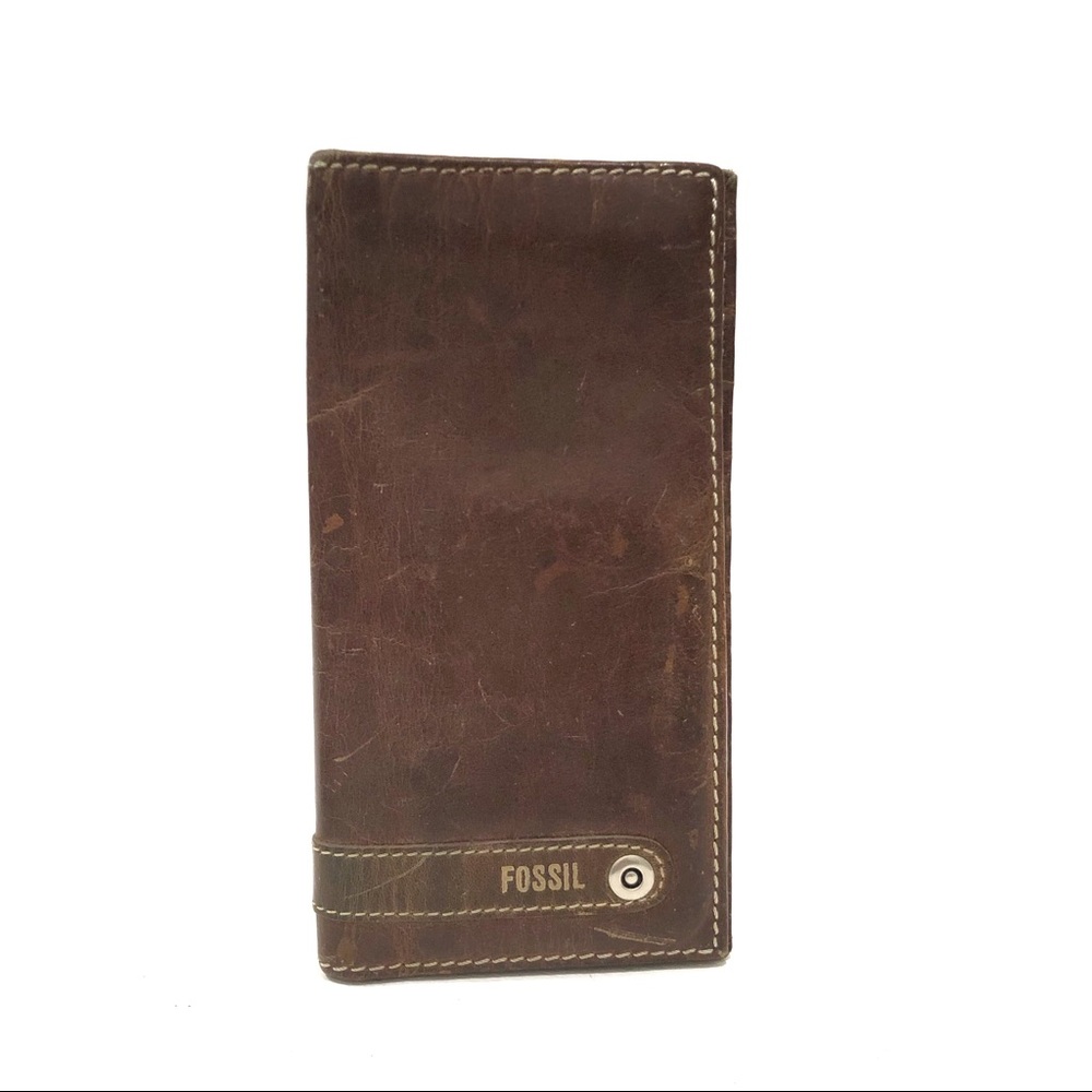 Men’s leather checkbook a Wallet (Fossil)
